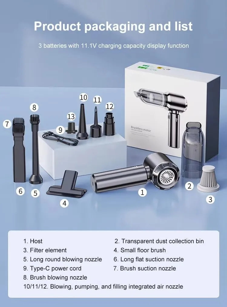 Cordless Car Vacuum Handheld & Blower